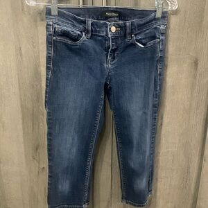 White House Black Market Stretch Dark Blue Denim Capri Jean Pant Women's Size 0